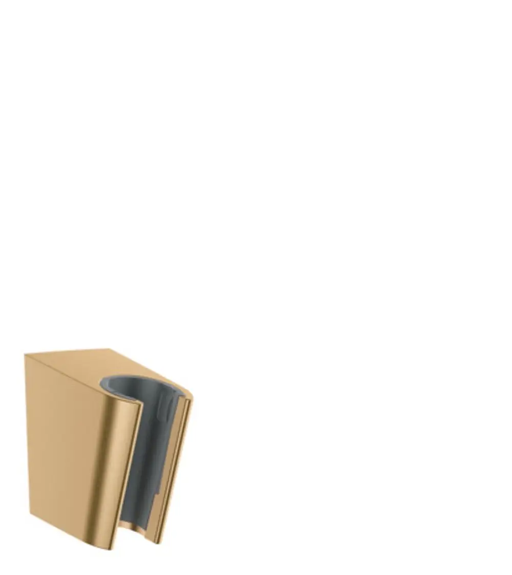Hansgrohe Brausehalter in brushed bronze Finish, mit einer konturierten Form und Platz für einen Duschkopf. Ideal für die Wandmontage in Badezimmern.